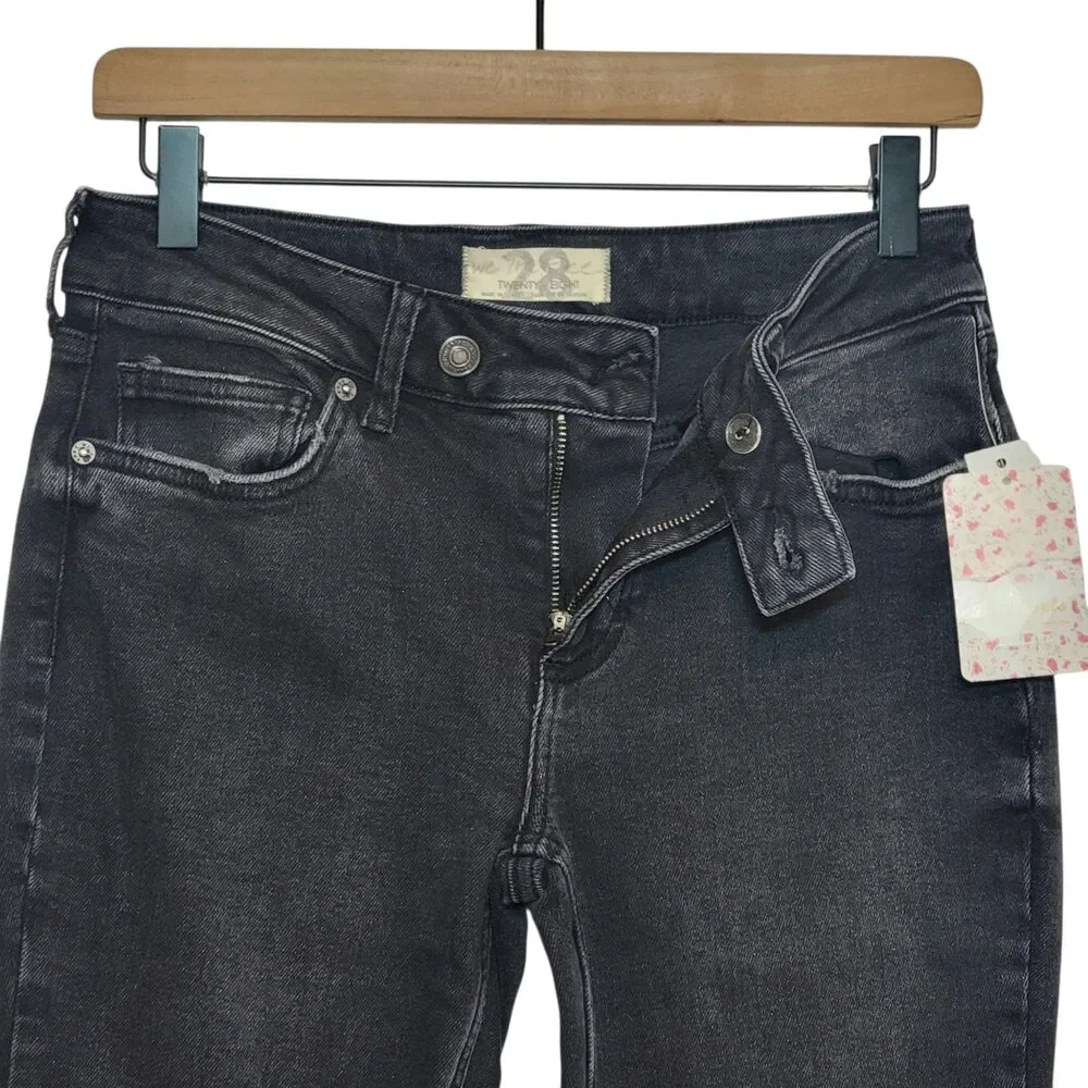Free People We the Free Heirloom Bootcut Jeans Mid Rise Black Magic 28 NWT